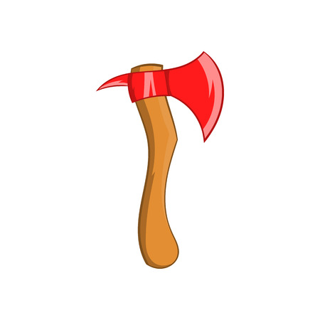 Axe icon in cartoon style isolated on white background. Equipment symbolのイラスト素材