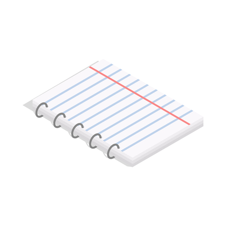 Notepad icon in isometric 3d style isolated on white background. Stationery symbolのイラスト素材