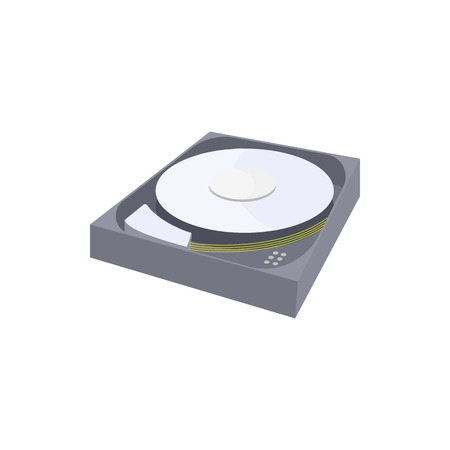 HDD icon in cartoon style on a white backgroundのイラスト素材