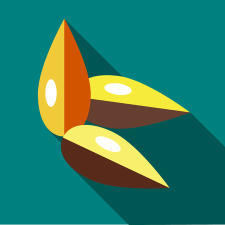 Seeds icon in flat style on a turquoise backgroundのイラスト素材