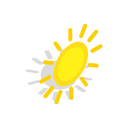 Sun icon in isometric 3d style on a white backgroundのイラスト素材