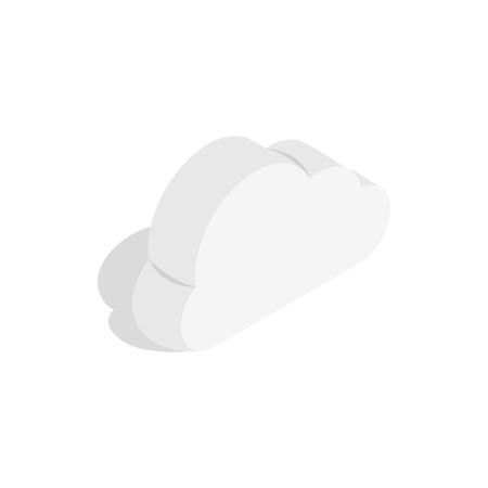 Whiye cloud icon in isometric 3d style on a white backgroundのイラスト素材