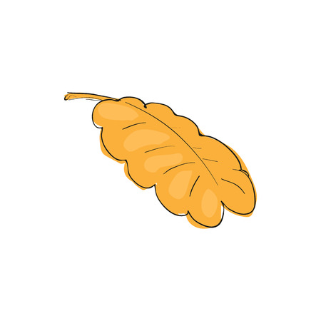 Oak leaf icon in cartoon style isolated on white background. Plants symbolのイラスト素材