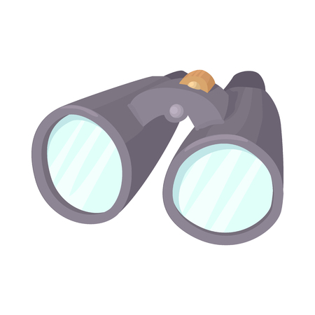 Binoculars icon in cartoon style isolated on white background. Optical device symbolのイラスト素材