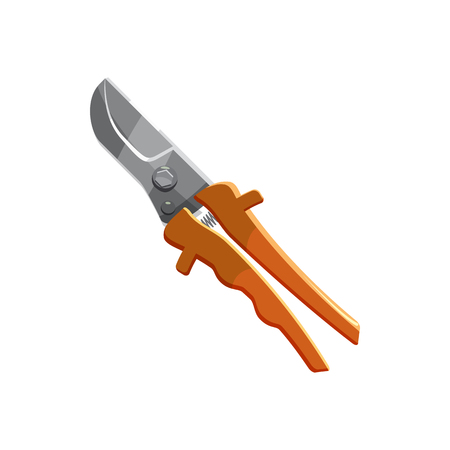 Garden shears icon in cartoon style isolated on white background. Gardening symbolのイラスト素材