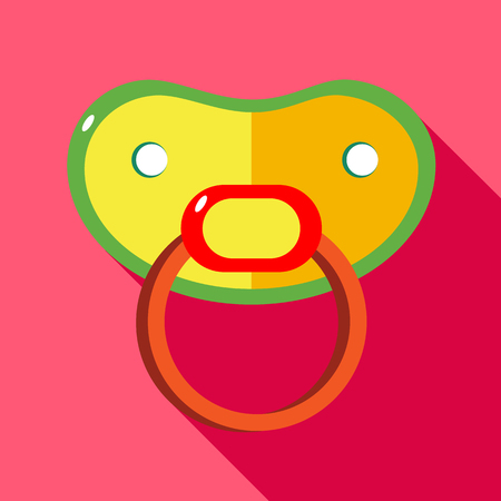 Baby dummy icon in flat style with long shadowのイラスト素材