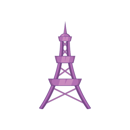 Eiffel Tower icon in cartoon style on a white backgroundのイラスト素材