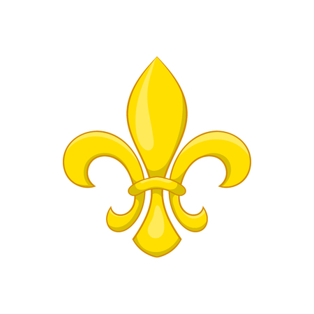 Fleur de lis icon in cartoon style on a white backgroundのイラスト素材