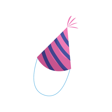 Party hat icon in cartoon style on a white backgroundのイラスト素材