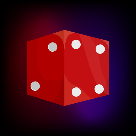 Red dice icon in cartoon style for any designのイラスト素材
