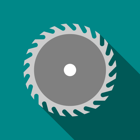 Saw blade icon in flat style with long shadow. Tools symbolのイラスト素材