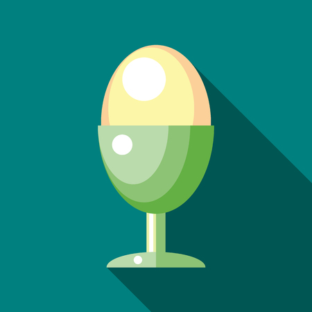 Stand with egg icon in flat style with long shadow. Food symbolのイラスト素材