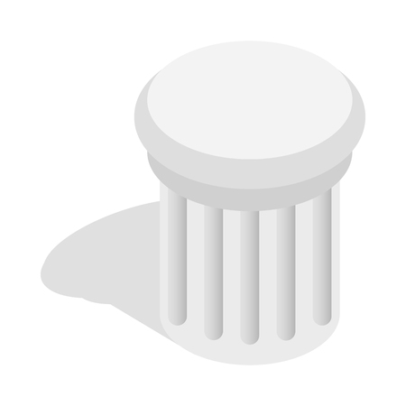 Classical column architecture element icon in isometric 3d style isolated on white backgroundのイラスト素材