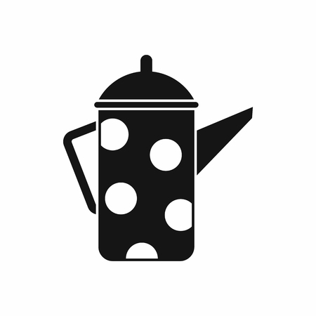 Retro coffee kettle icon in simple style isolated vector illustrationのイラスト素材