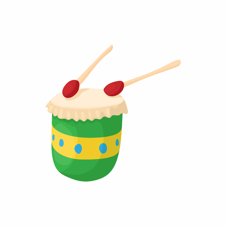 Brazilian drum icon in cartoon style isolated on white background. Musical instrument symbolのイラスト素材