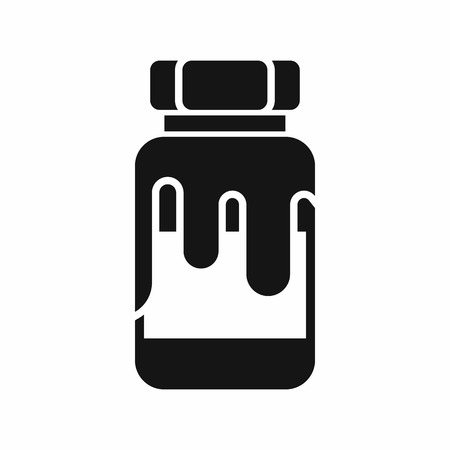 Plastic jar with gouache icon in simple style isolated vector illustrationのイラスト素材