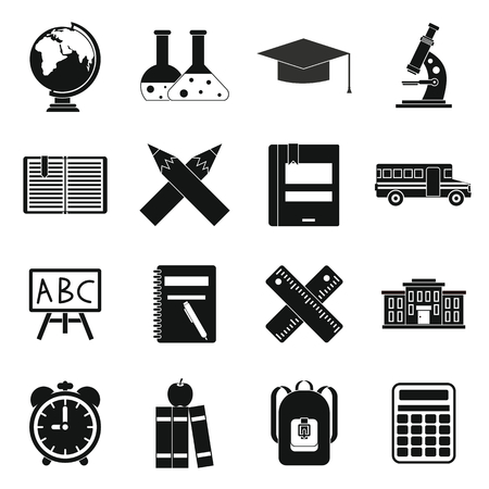 School icons set in simple ctyle. Education set collection vector illustrationのイラスト素材