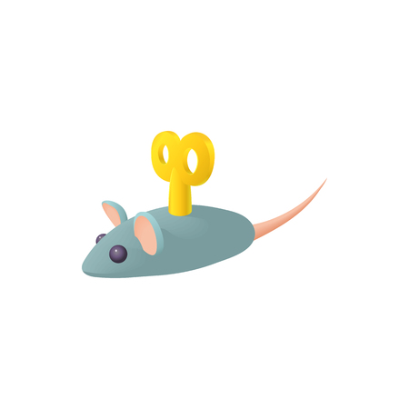 Clockwork mouse icon in cartoon style on a white backgroundのイラスト素材