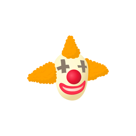 Clown icon in cartoon style on a white backgroundのイラスト素材
