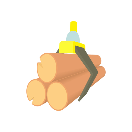 Tied logs icon in cartoon style on a white backgroundのイラスト素材