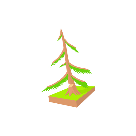 Pine to saw cut icon in cartoon style on a white backgroundのイラスト素材