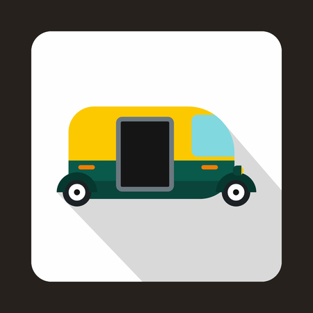 Thailand three wheel native taxi icon in flat style on a white backgroundのイラスト素材