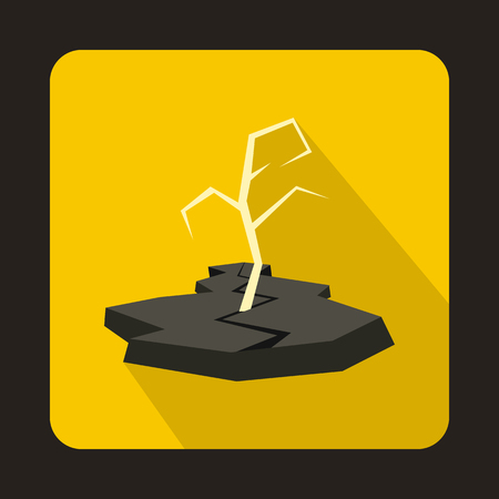 Drought icon in flat style on a yellow backgroundのイラスト素材