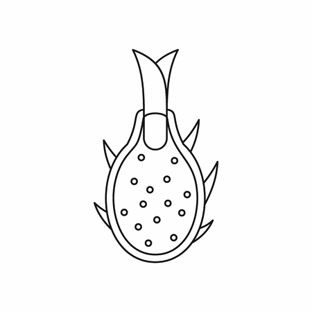 Dragon fruit icon in outline style isolated vector illustrationのイラスト素材