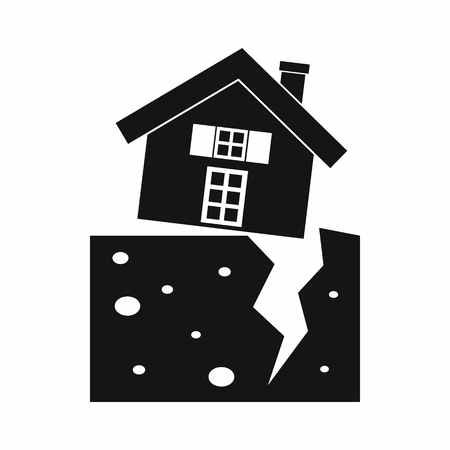 House after an earthquake icon in simple style isolated vector illustrationのイラスト素材