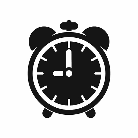 Alarm clock icon in simple style isolated vector illustrationの写真素材