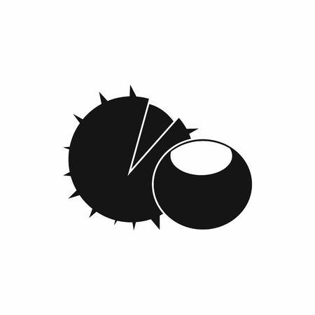 Hazelnuts icon in simple style isolated vector illustrationのイラスト素材