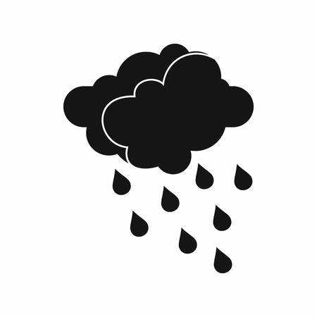 Clouds and water drops icon in simple style isolated vector illustrationのイラスト素材