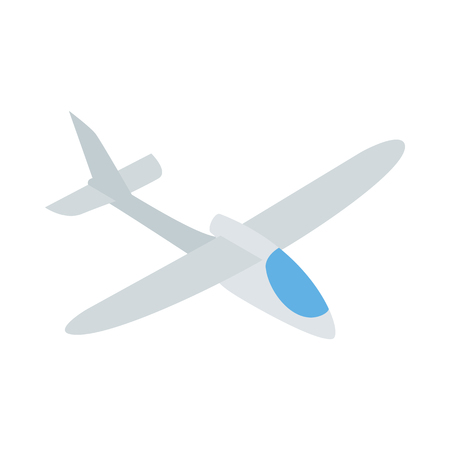 Grey plane icon in isometric 3d style isolated on white background. Air transport symbolのイラスト素材