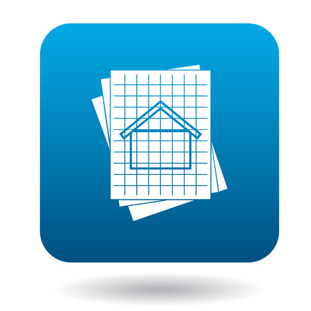 House blueprint icon in simple style on a white backgroundのイラスト素材