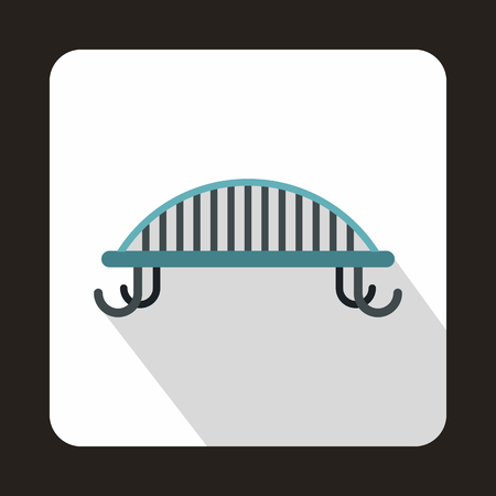 Bench with backrest icon in flat style with long shadow. Seat symbolのイラスト素材