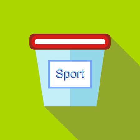 Containers for sports nutrition icon in flat style with long shadowのイラスト素材