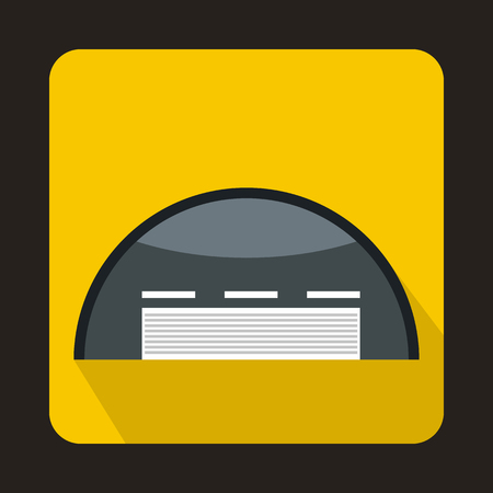 Round barn icon in flat style with long shadow. Building symbolのイラスト素材