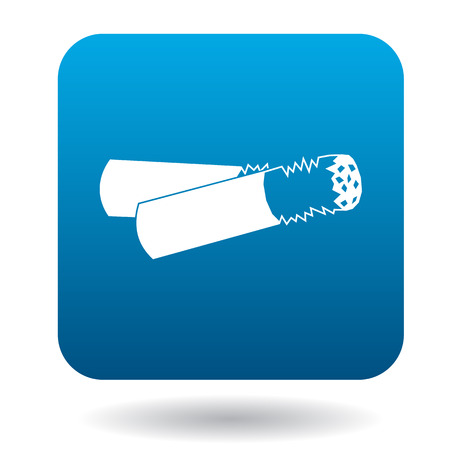 Cigarette butt icon in simple style on a white backgroundのイラスト素材