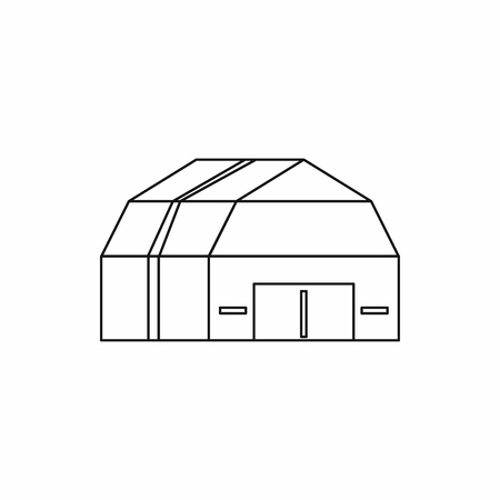 Garage storage icon in outline style. Building symbol isolated vector illustrationのイラスト素材