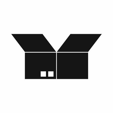 Opened cardboard box icon in simple style isolated vector illustrationのイラスト素材