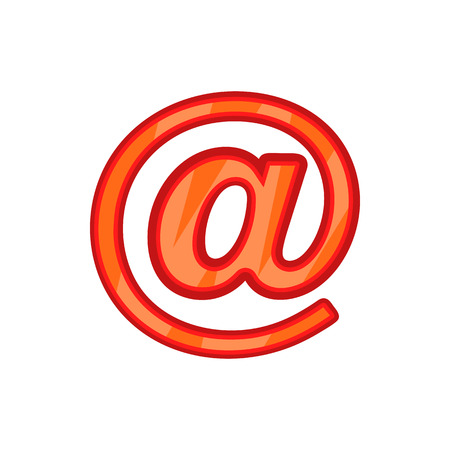Sign e-mail icon in cartoon style isolated on white background. Send letters symbolのイラスト素材