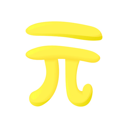 PI sign icon in cartoon style isolated on white background. Math symbolのイラスト素材