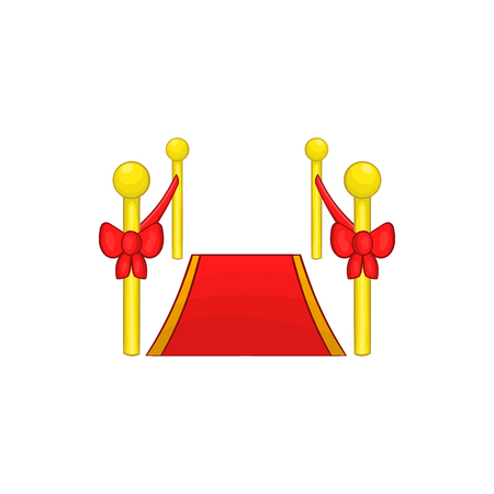 Red carpet icon in cartoon style isolated on white background. Rewarding symbolのイラスト素材