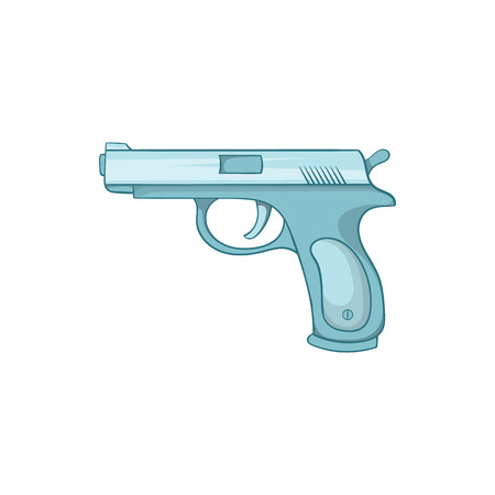 Gun icon in cartoon style isolated on white background. Weapons symbolのイラスト素材