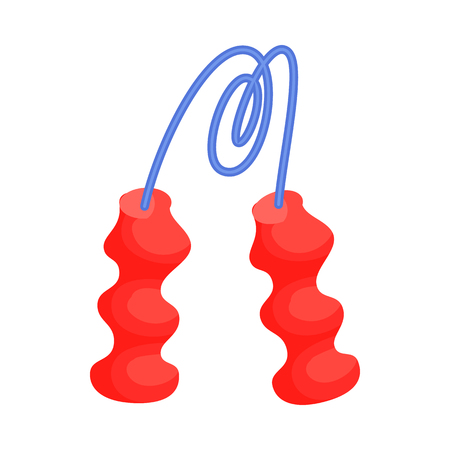 Skipping rope icon in cartoon style isolated on white background. Equipment symbolのイラスト素材