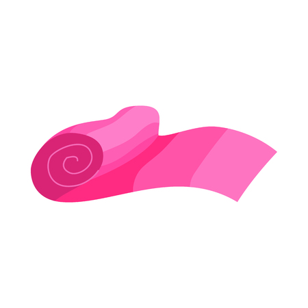 Yoga mat icon in cartoon style isolated on white background. Equipment symbolのイラスト素材