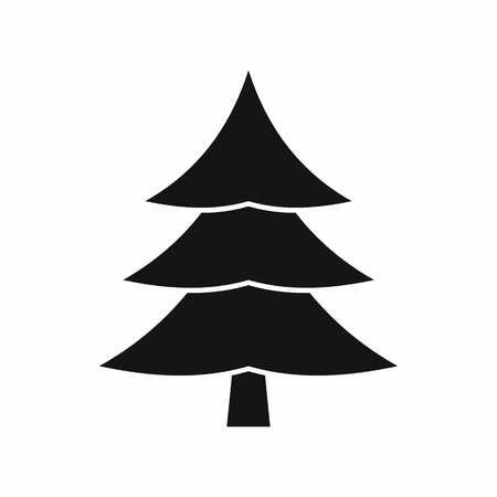 Fir tree icon in simple style isolated vector illustrationのイラスト素材