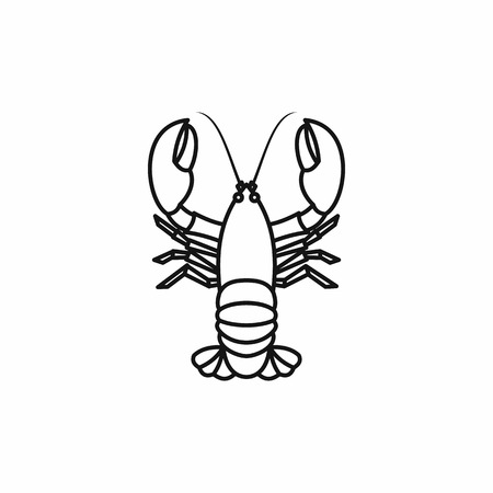 Crayfish icon in outline style isolated vector illustrationのイラスト素材