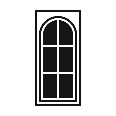 Wooden door with glass icon in simple style isolated vector illustrationのイラスト素材