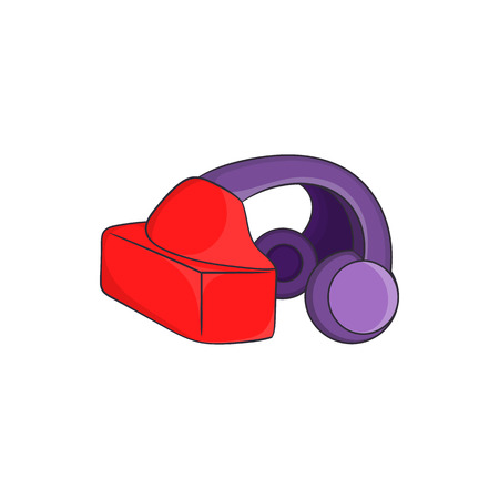 VR headset icon in cartoon style on a white backgroundのイラスト素材